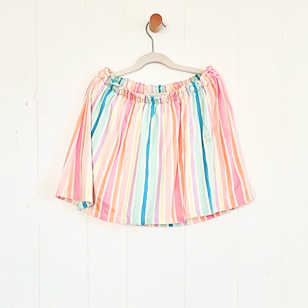 Cream Pastel Rainbow Skirt with Shorts Women's Small #skorts